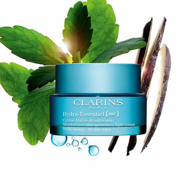 Hydra Essentiel Light Cream Packshot mit Inhaltsstoffen