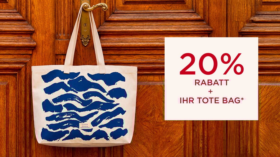 Willkommensangebot: 20 % Rabatt + Ihre Tote Bag gratis!