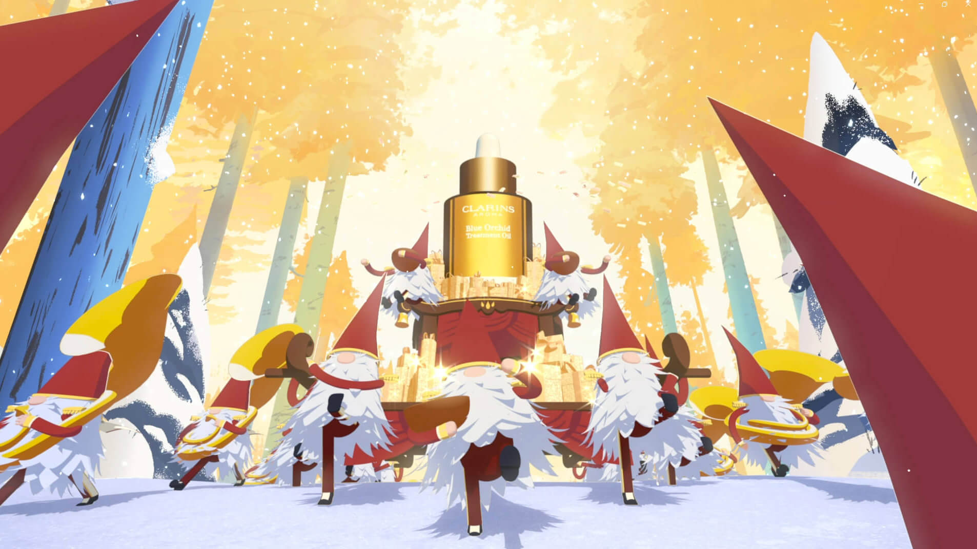 Weihnachtsfilm Illustration mit Pause auf der Parade der Weihnachtselfen
