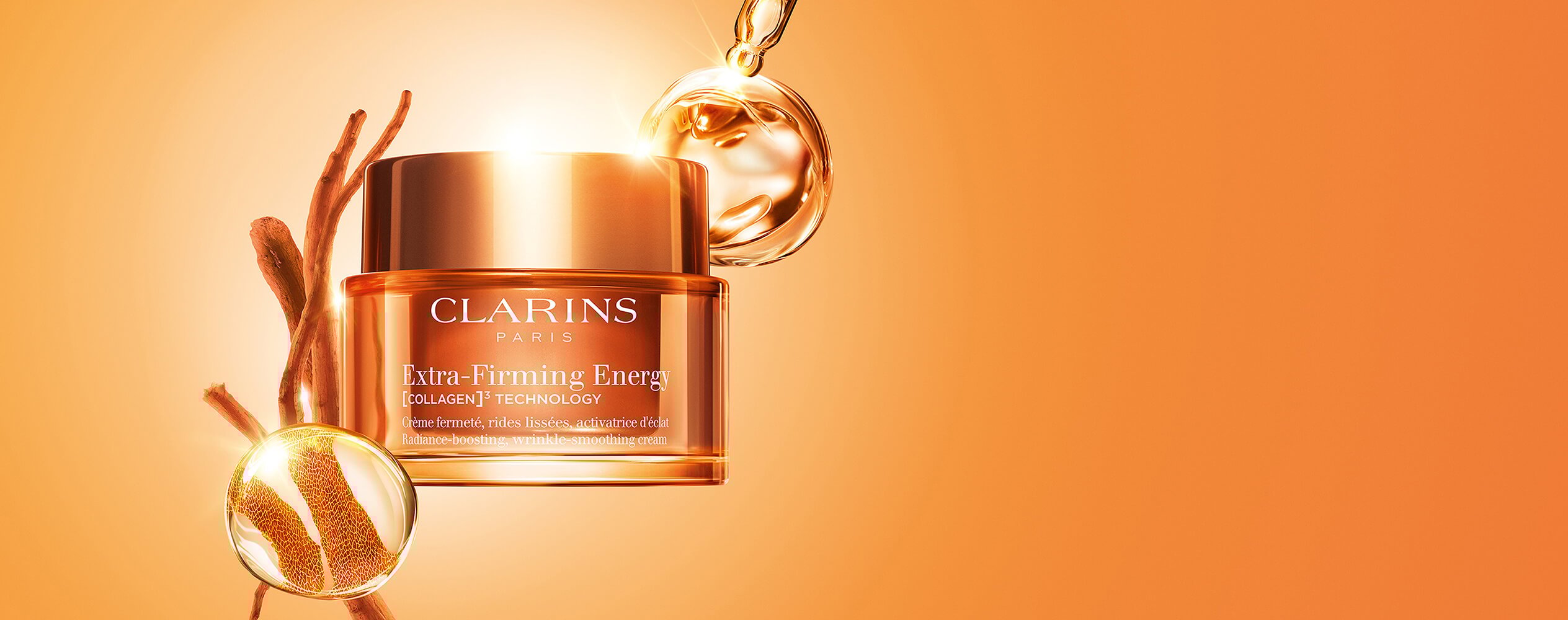 Extra-Firming Energy Produktabbildung vor Kampagnenhintergrund